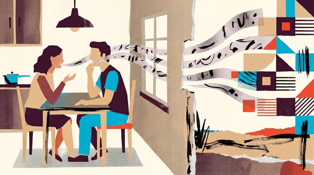 Couple Conversation Shaped by Visual Communication and Perception