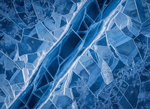 Abstract Ice Pattern with Cracked Surface Details.