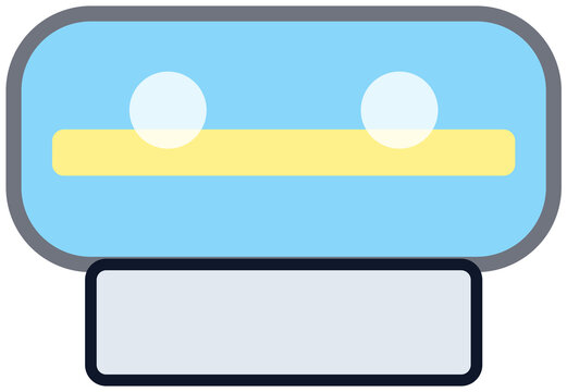 Incubator device with empty display screen transparent background
