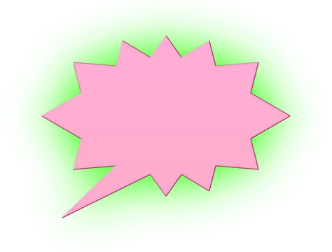 Pink star burst speech bubble transparent background