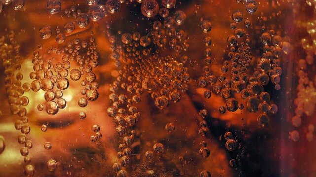 Cola Bubbling In Glass Soft Drink
