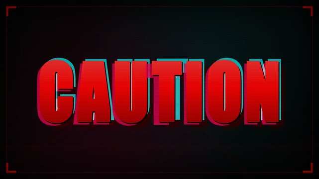 A bold red three-dimensional caution sign with glowing edges stands out sharply against a dark gradient backdrop, commanding immediate visual attention and conveying urgent warning through its