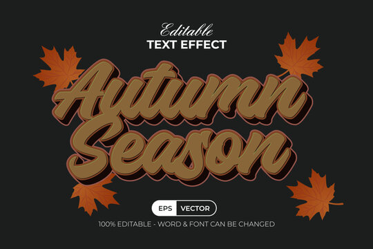 3D Editable Text Effect Autumn Season