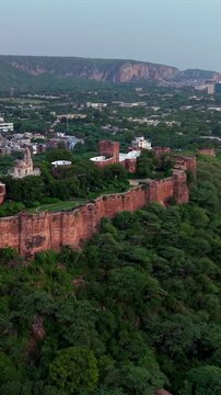 Vertical Aerial View of Moti Dungri Fort Jaipur Rajasthan India