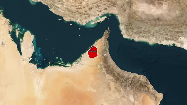 Emirate of Dubai UAE Map Animation &ndash; Dubai Location Highlight Geographic Visualization