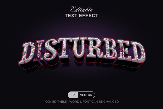Disturbed Editable Text Effect 3D Curved Halloween Style Theme.