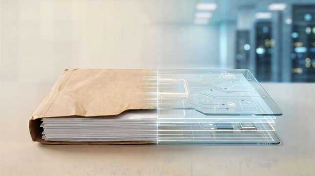 Paper document transitioning to digital data interface