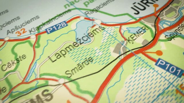 gliding view of road network to jurmala, latvia