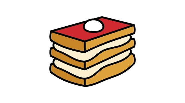 Mille feuille pastry layers icon