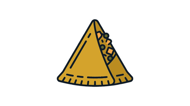 Samosa flat vector illustration