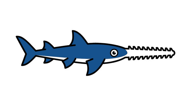 Sawfish vector illustration icon