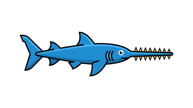 Sawfish with toothed rostrum