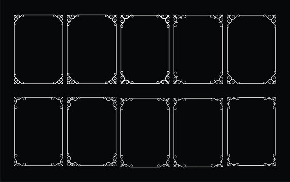 Ten Elegant Ornamental Vintage Border Frames Collection