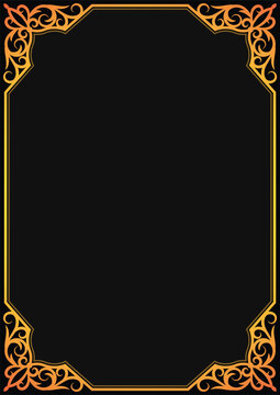 Elegant Ornate Gold Border on Black