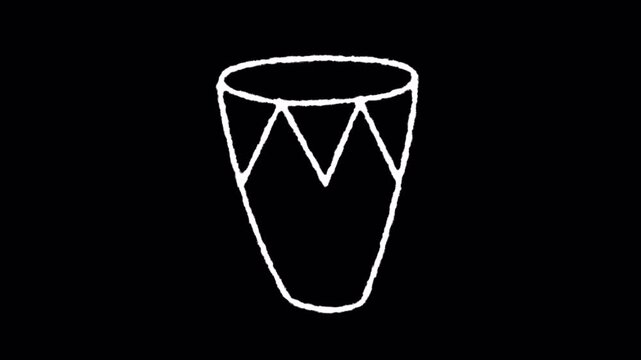 Hand Drawn Animation of a Drum Being Played.