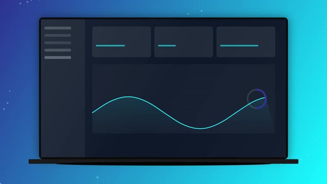 Futuristic Glassmorphism Dashboard Interface with Animated Data Graph