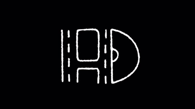 Minimalist White Line Art Logo Animation on Black Background.
