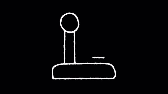Retro video game joystick controller hand drawn animation loop.