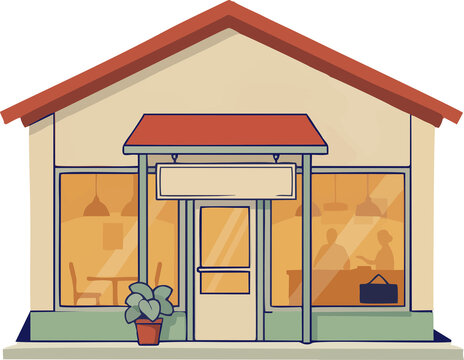 Cozy shopfront with warm interior lights