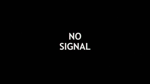 No signal text with glitch effect digital screen