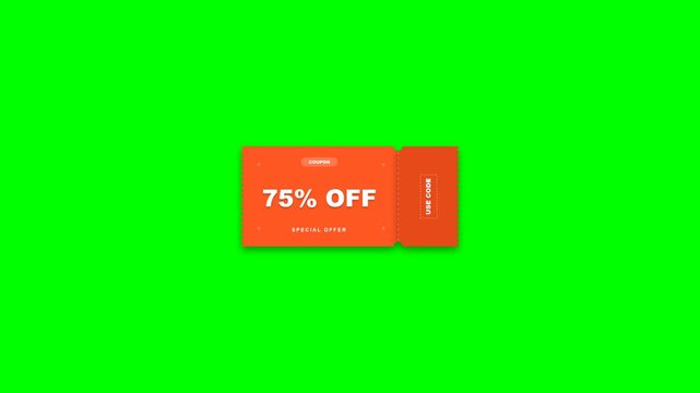 Orange ticket showing seventy five percent off