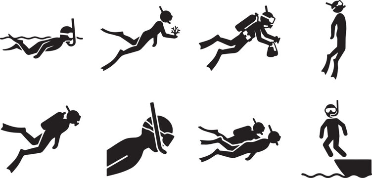 Scuba divers and snorkelers swimming underwater