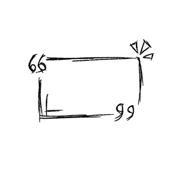 Hand-drawn rectangle with stylized "66" and "99" labels, sharp angular corners, and burst effect at top right.