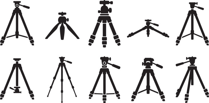 Professional camera tripods and monopods support stands