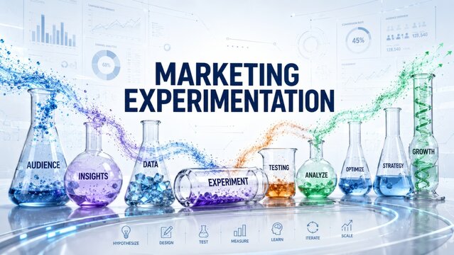 Marketing Experimentation with A/B Testing, Data Analytics and Growth Optimization Concept