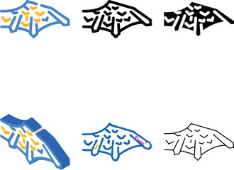 Fototapeta premium iron stone wing color icon vector. iron stone wing sign. isolated symbol illustration multistyle