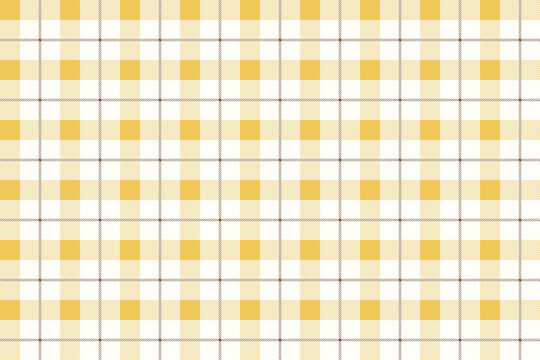 Yellow Vichy Background. Gingham Seamless Pattern. Tartan Plaid Wallpaper.