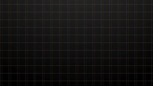 Futuristic gold grid on black background with animated horizontal and vertical lines, luxury technology visual, dark digital interface, elegant motion graphics, seamless 4K loop video