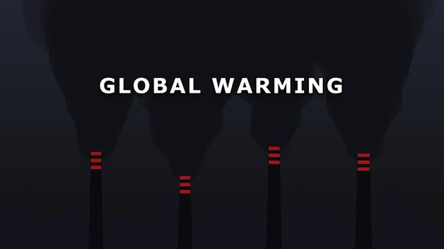 Global warming concept with factory smoke stacks