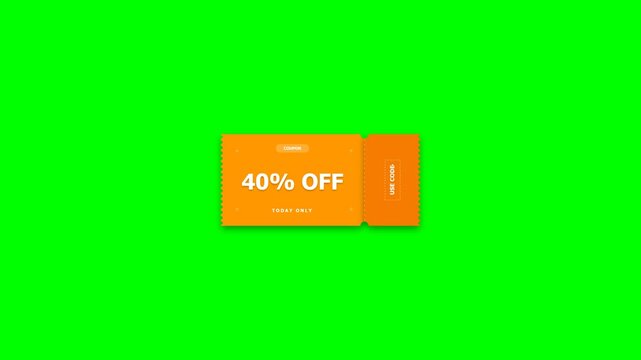 Orange ticket coupon with 40 percent off discount