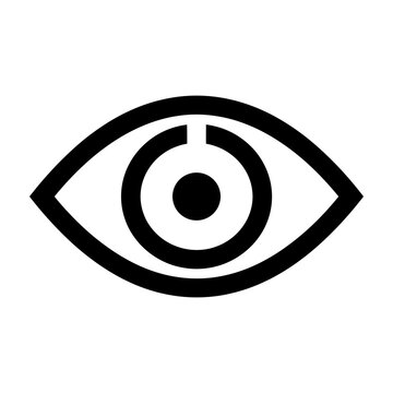 Black and white eye symbol icon graphic design element