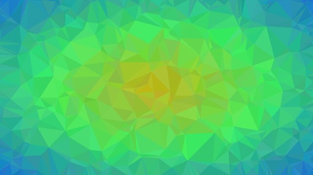 Abstract geometric low poly background featuring vibrant yellow and green triangular patterns designed for modern digital art and presentation layouts.