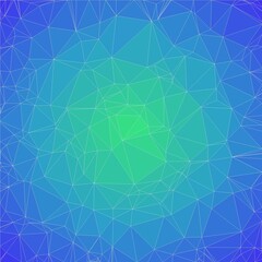 Obraz premium Minimalist blue low poly background featuring interconnected white mesh wireframe lines for technical data visualization or futuristic technology themes.