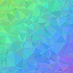 Obraz premium Polygonal abstract background with gradient of green blue and purple for design and graphic art creations.