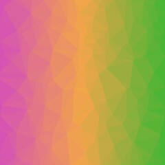 Fototapeta premium Modern low poly wallpaper featuring vertical gradient of magenta orange and lime green triangular facets for contemporary fashion and lifestyle media.