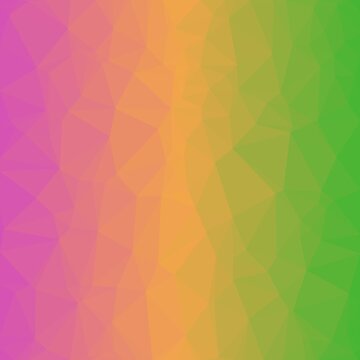 Modern low poly wallpaper featuring vertical gradient of magenta orange and lime green triangular facets for contemporary fashion and lifestyle media.