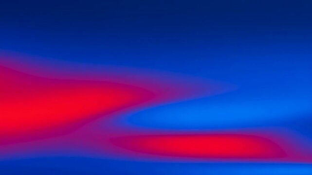 Abstract animation of flowing red and blue color gradients blending smoothly on a blue background. Flowing lines and layered movement form a digital wave background.