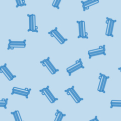 Fototapeta premium daybed outdoor furniture line seamless pattern daybed outdoor furniture thin line illustration