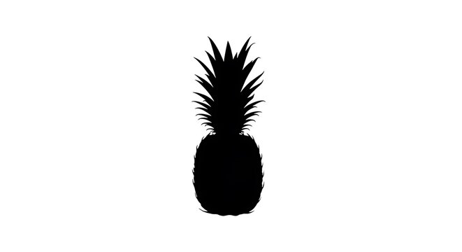 Black pineapple silhouette on a clean white background
