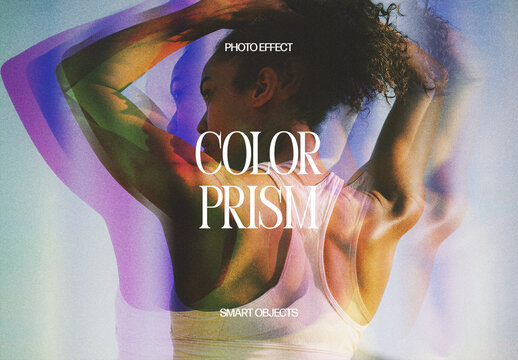 Color Prism Photo Effect For Poster And Social Media Design