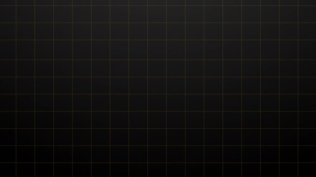 Premium luxury technology background featuring glowing gold grid lines on dark black gradient, moving horizontal and vertical grid animation, futuristic digital design, seamless 4K footage