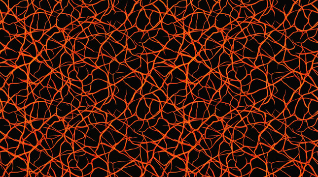 Network of Glowing Orange and Red Abstract Lines Creating a Vibrant Seamless Background Texture