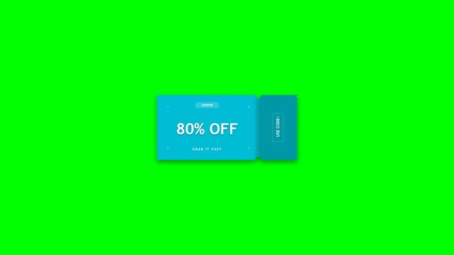 Discount coupon eighty percent off sale animation