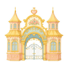 Obraz premium PNG Whimsical fairytale castle gate