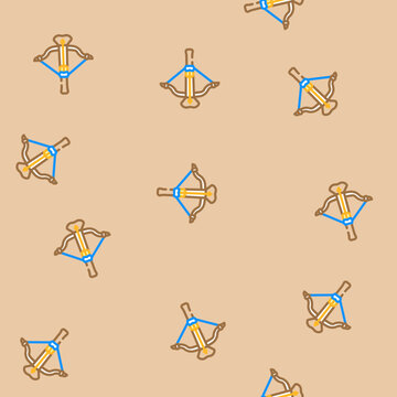 crossbow weapon military vector seamless pattern crossbow weapon military sign illustration