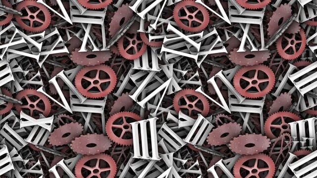 Pieces of Clock Seamless Endless Animation, Background, Loop
